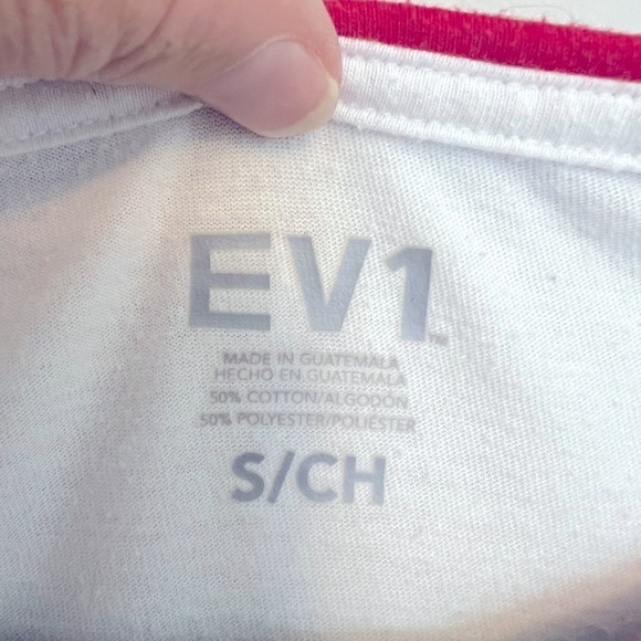 💕 EV1 Ellen Degeneres Baseball 3/4 Length Sleeve Striped Heart Novelty Tee S - Picture 4 of 5